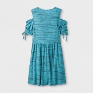 Art Class Tie Sleeve Cold Shoulder Knit Dress